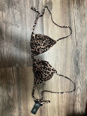Zara Kate Moss Leopard Print Bikini Top - Brown & Black